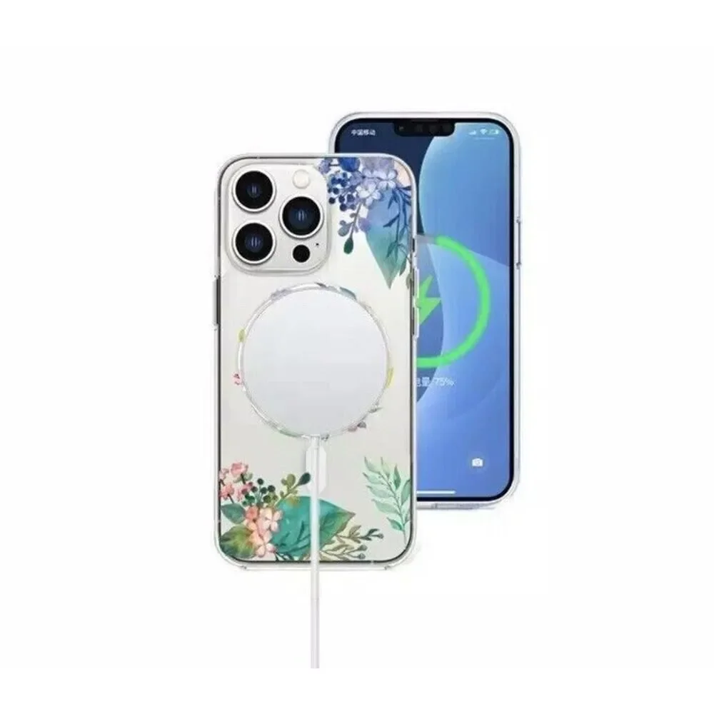Los Angeles Boutique Transparent Clear Magnetic Mag Safe iPhone 13 Pro Case Boho